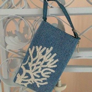 tropical beach Beaded Coral Branch Handbag Sac
